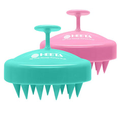 HEETA scalp massager two-pack with soft silicone bristles for deep cleansing and oil control