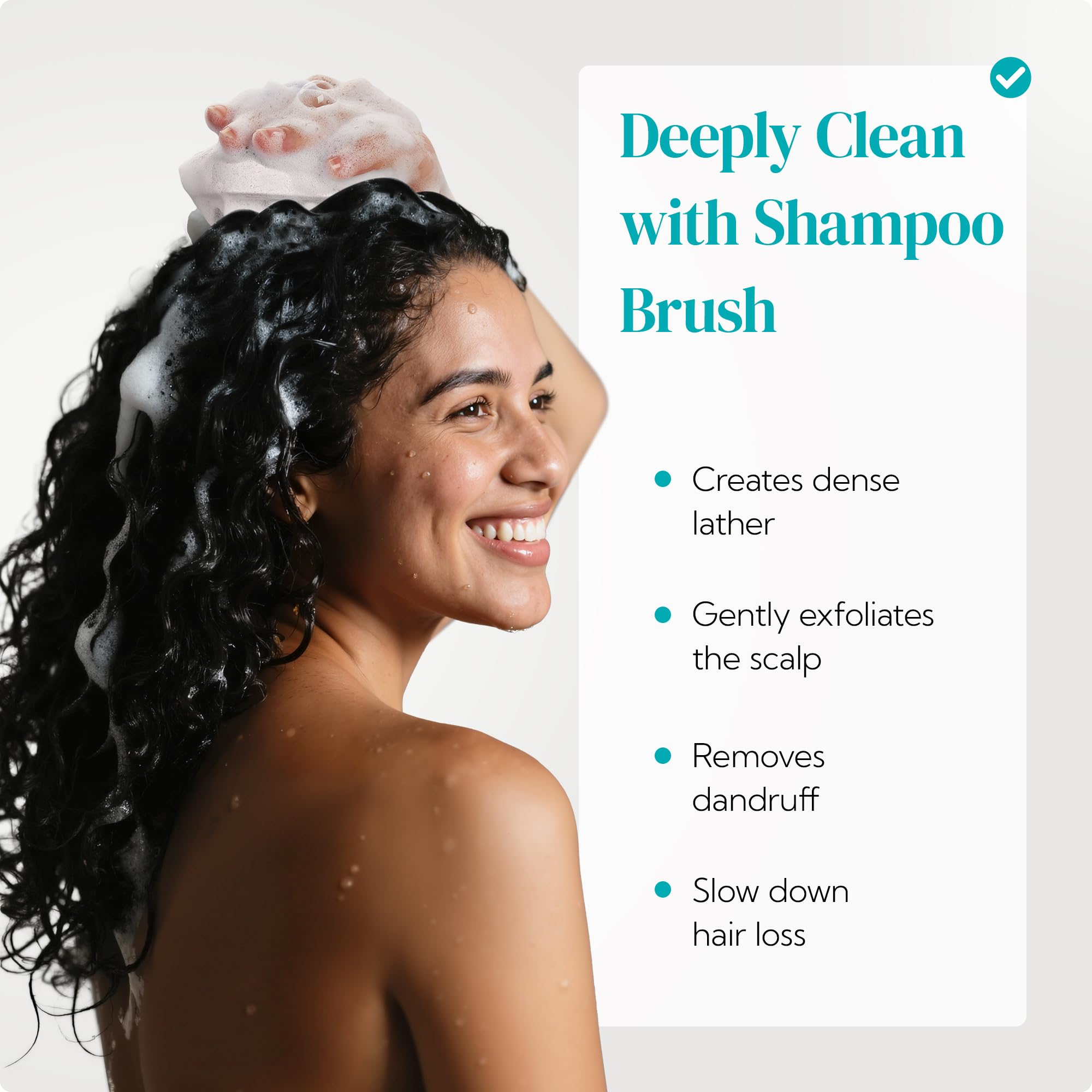 HEETA scalp massager wet dry use demonstrates versatile cleansing for shower and dry routine.