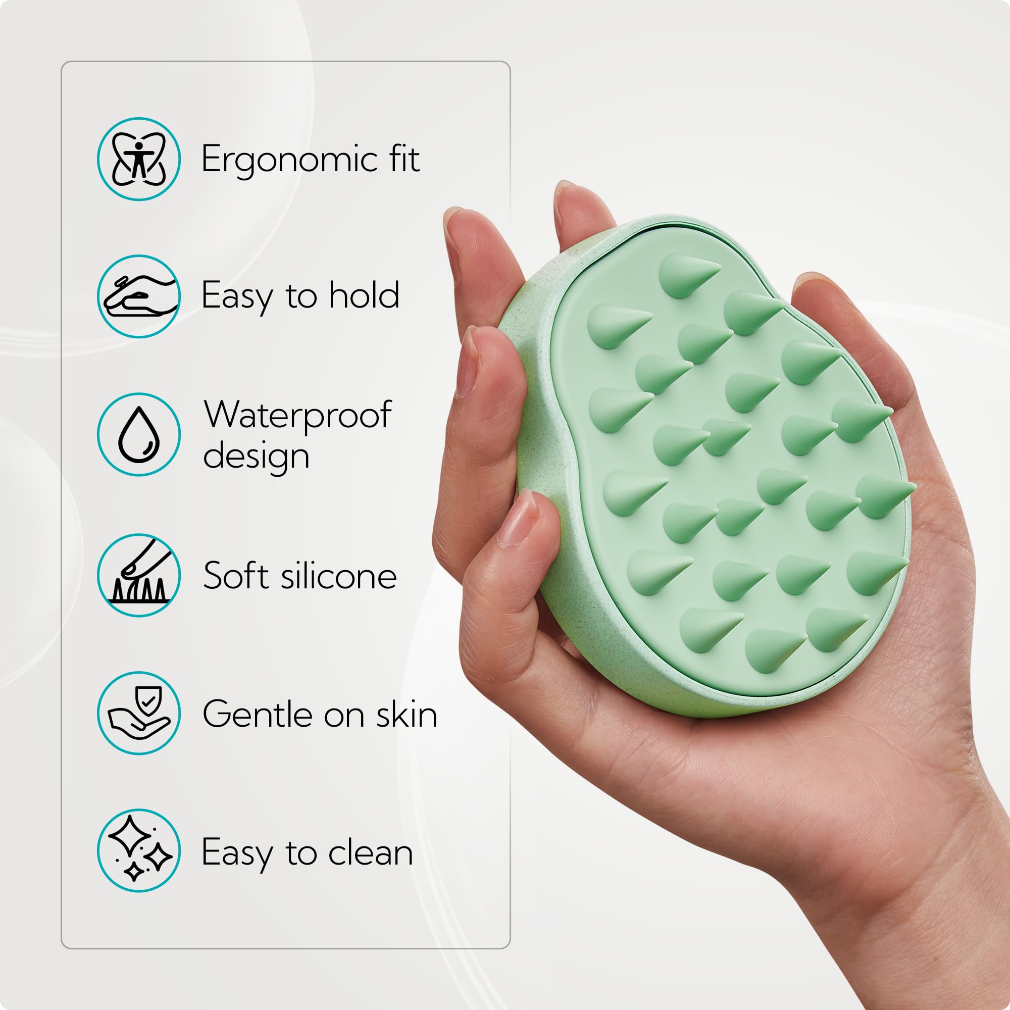 HEETA scalp massager wheat straw handle highlights eco-friendly design and durability.