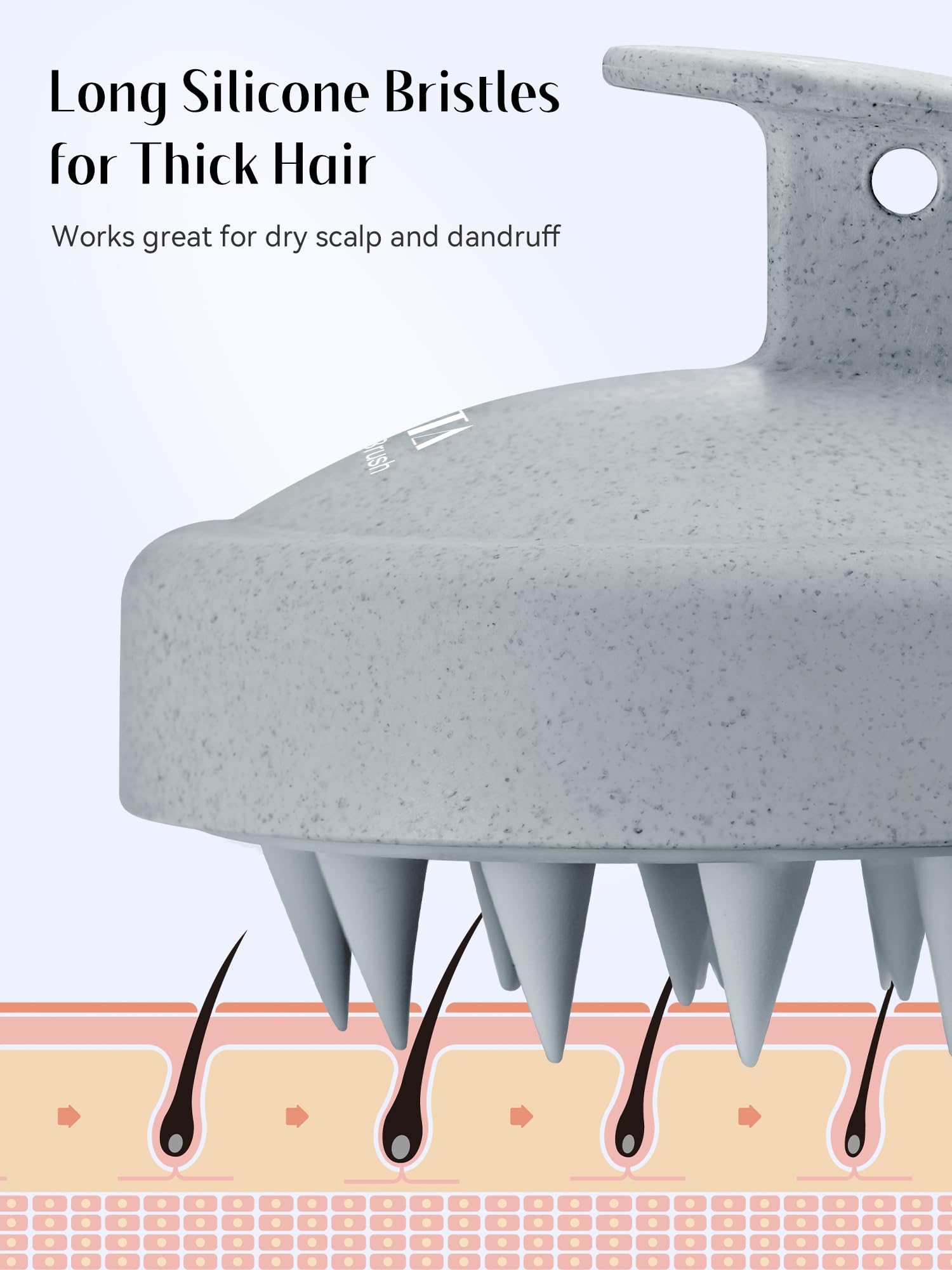HEETA shampoo-conditioner distribution image illustrates even product coverage for better absorption.
