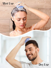 HEETA soft silicone bristles offer comfortable exfoliation and root reach.