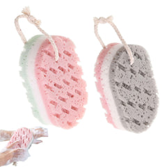 Heideryafei 2-pack large loofah sponge close-up showing thick foam for deep cleansing