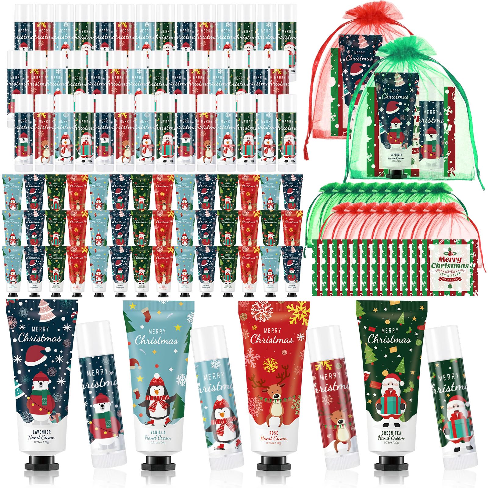 Heigble 60-piece Christmas hand cream gift set for on-the-go hydration.