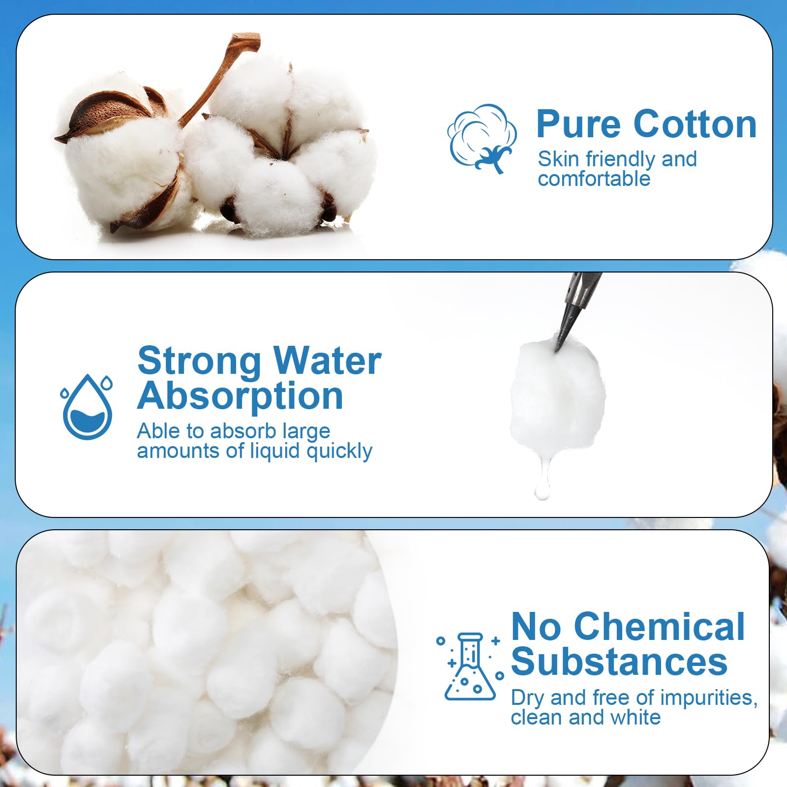 Heigble organic cotton balls designed for nail polish removal and gentle cleansing.