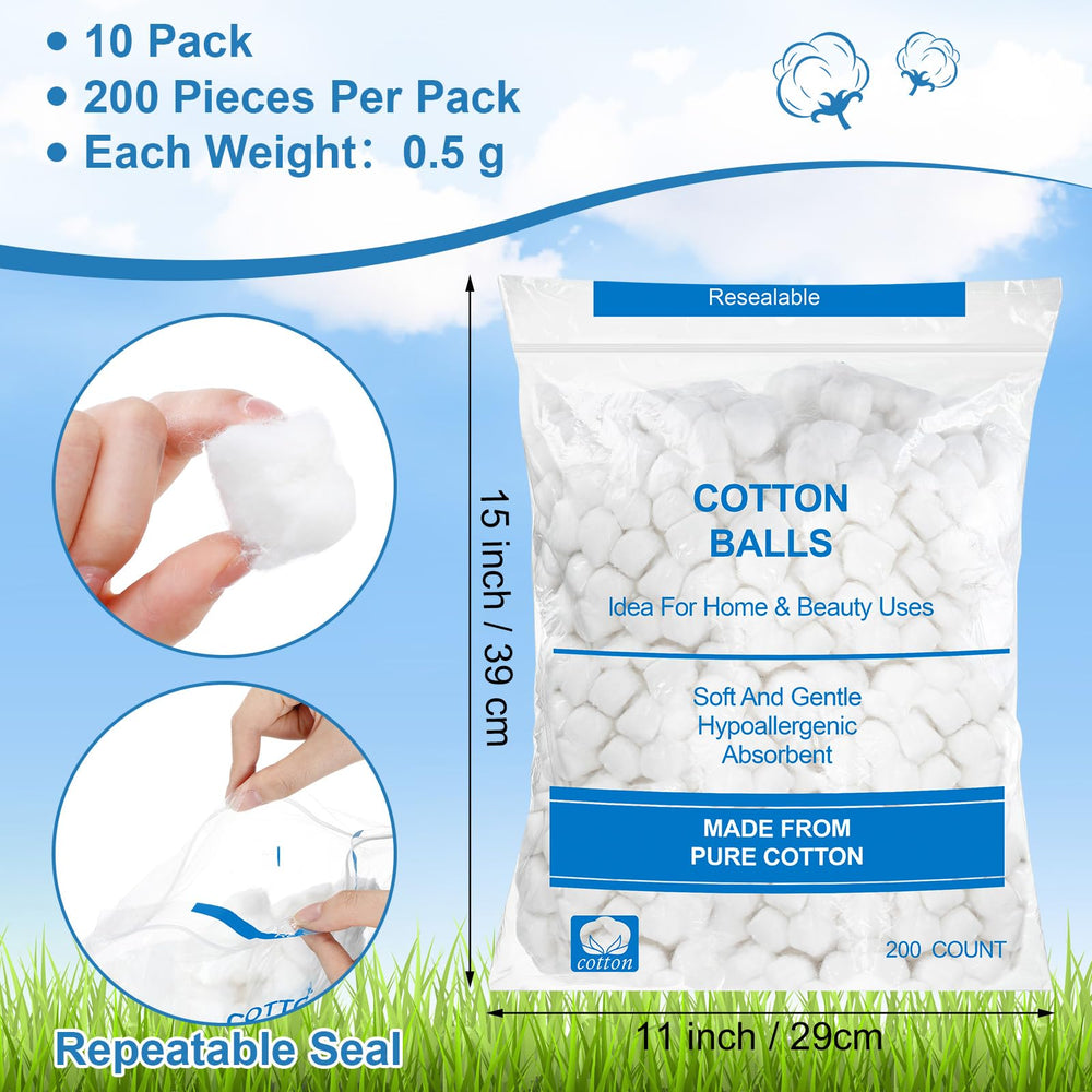 Heigble soft cotton balls with absorbent texture ideal for applying toner.
