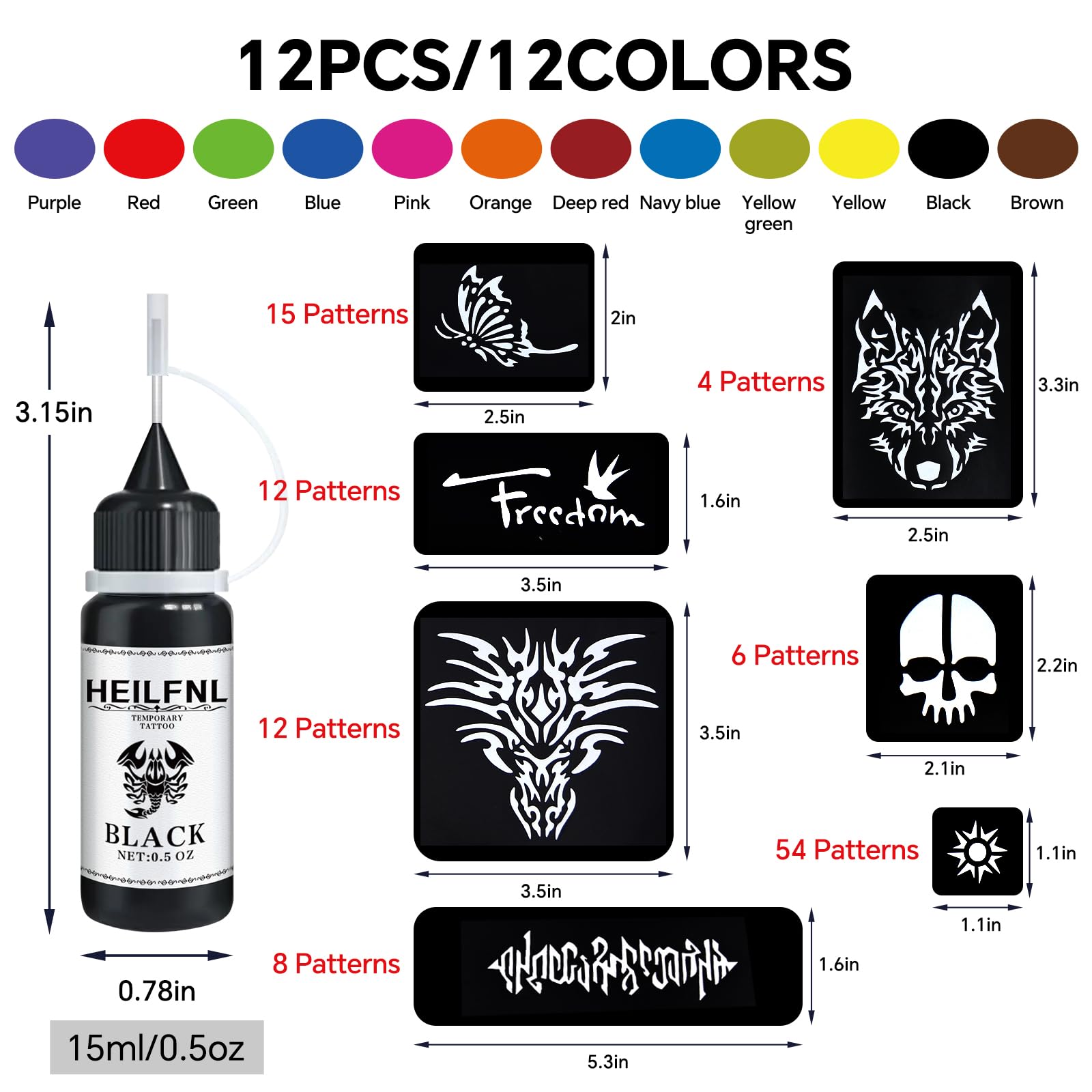 HEILFNL tattoo templates 111 pieces for easy, customizable designs.