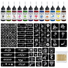 HEILFNL temporary tattoo kit with 12 colors enables bold DIY body art.