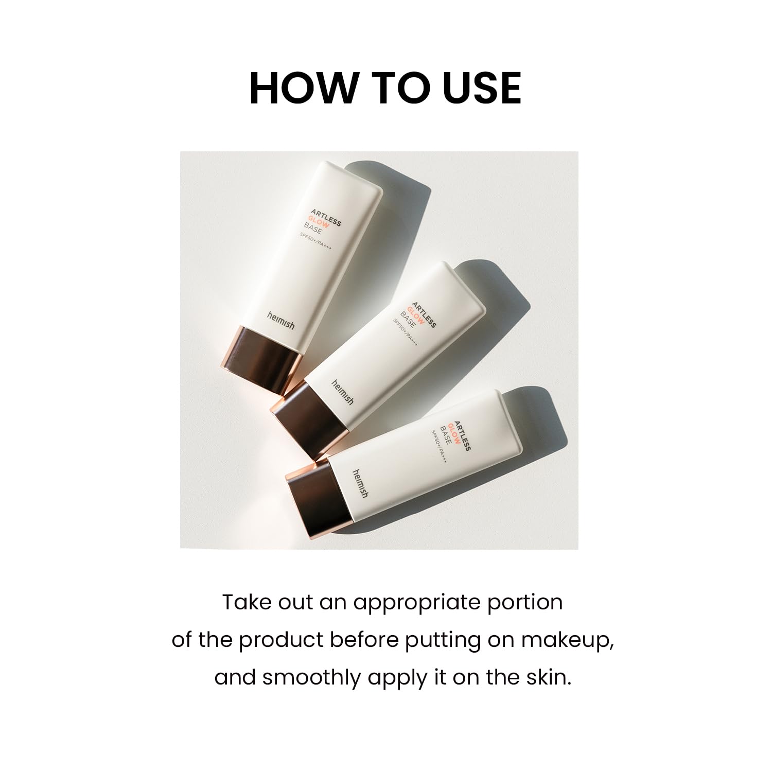 HEIMISH Artless Glow Base before and after glow emphasizes natural radiance
