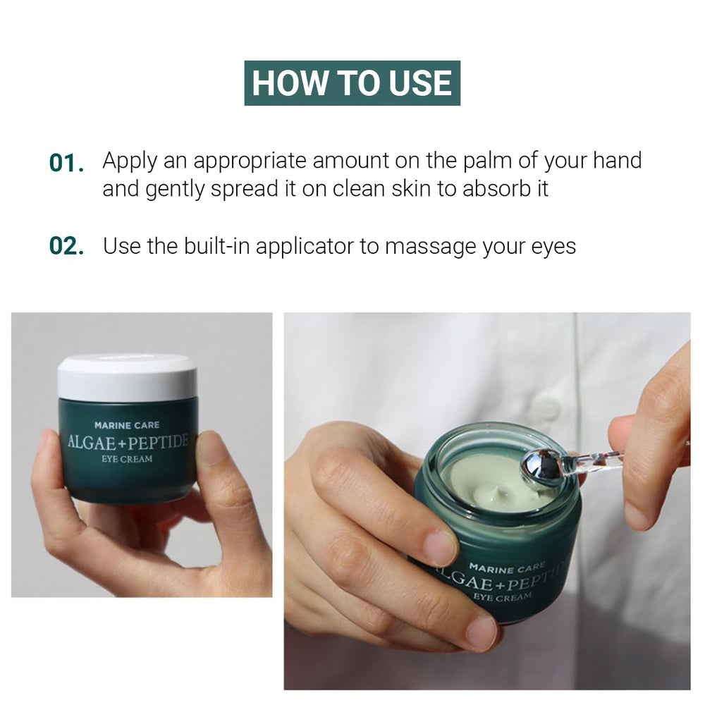HEIMISH Marine Care Eye Cream being applied under eye for smoothing hydration.