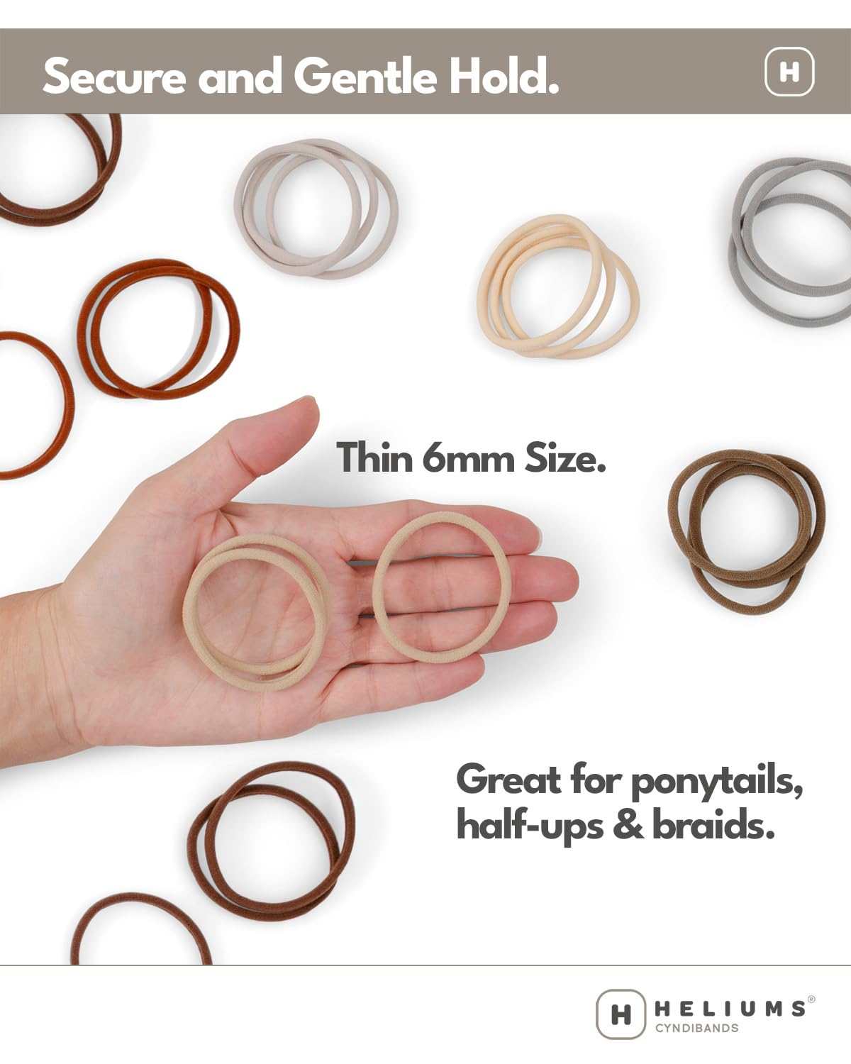 Heliums seamless stretchy hair tie soft comfort during workouts and daily wear