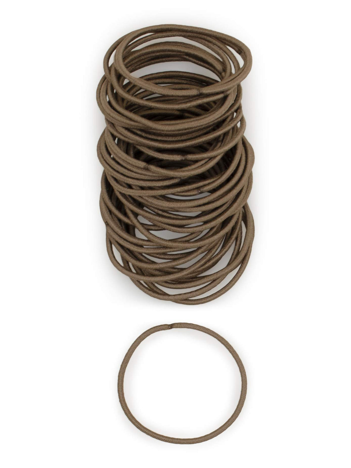 Heliums thin hair elastics light brown 2mm in-pack hold fine hair securely.