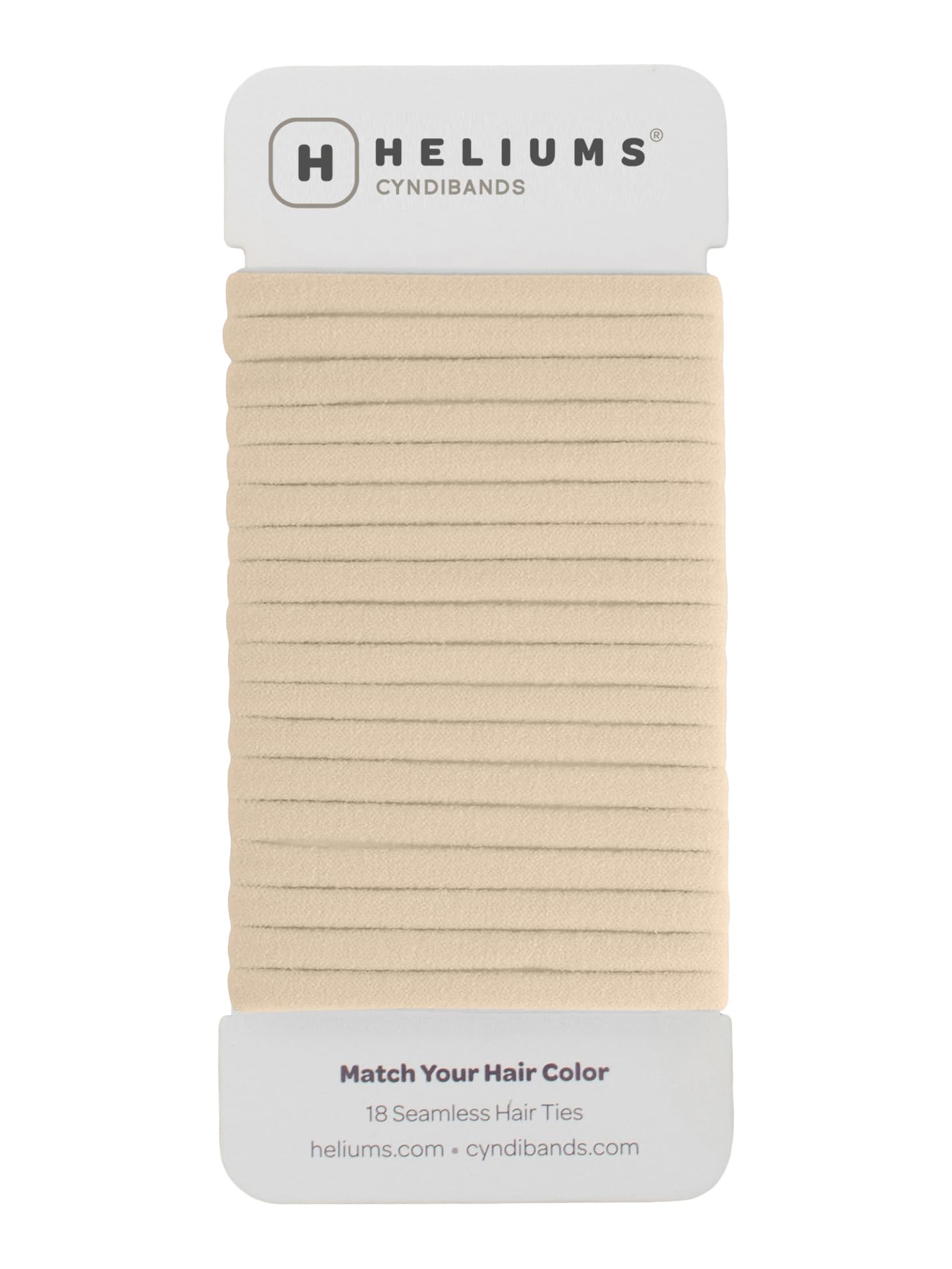 Heliums thin seamless hair ties beige blonde 6mm pack blend with blonde hair for discreet style