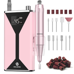 HELIVIVE nail drill in action delivers precise 45000RPM for smooth gel shaping