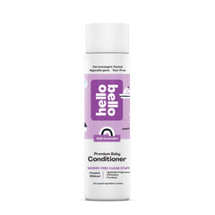 Hello Bello Soft Lavender Conditioner bottle shows gentle plant-based formula for kids.