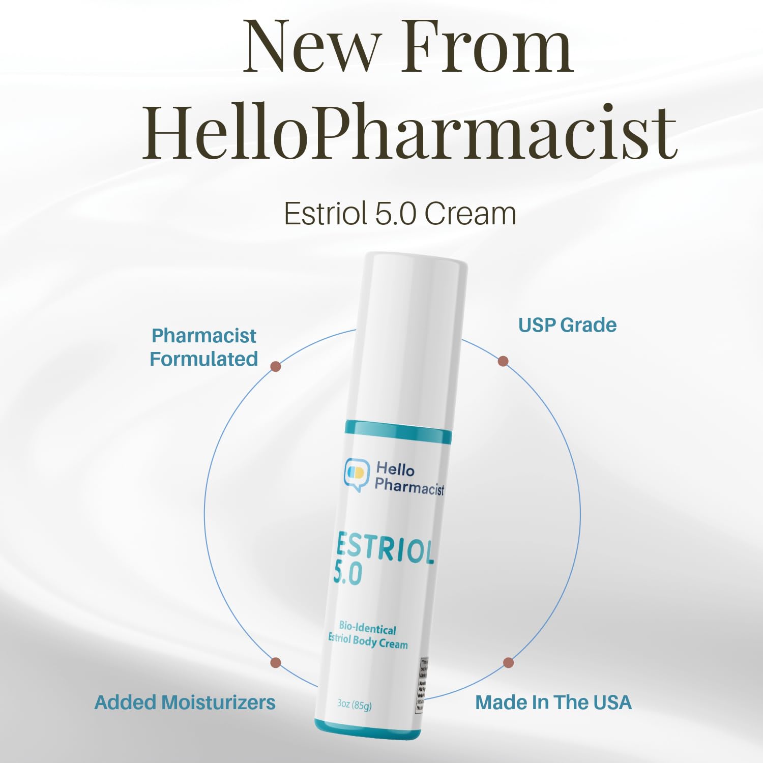HelloPharmacist estriol 5.0 cream in routine setup for morning and night use