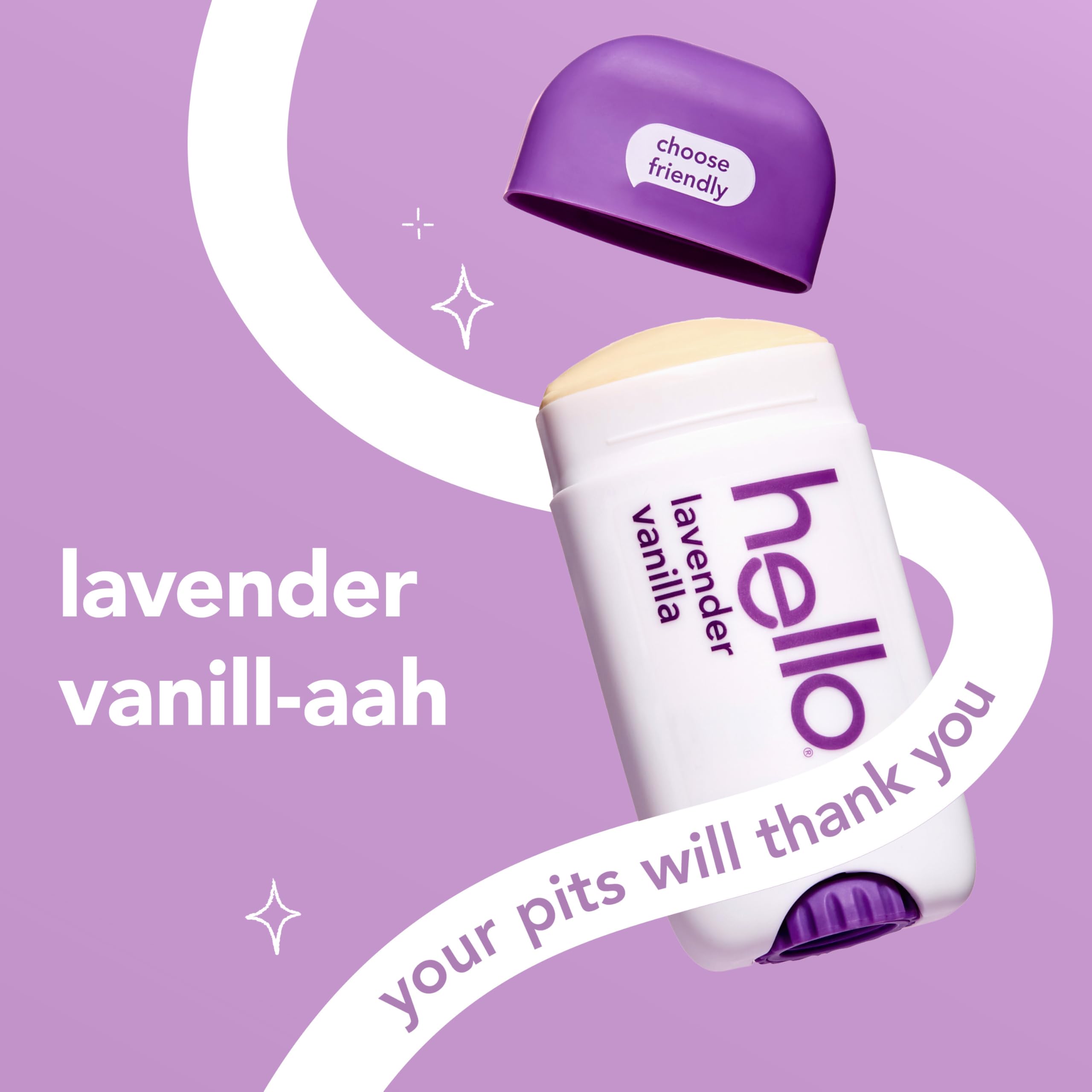 Hello shea butter nourishing formula highlights moisturized skin feel.
