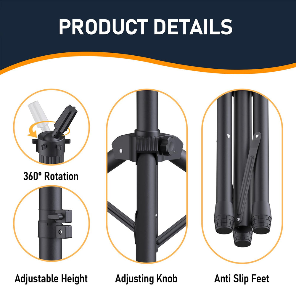 Hemndic extra wig head clamp stand adds stability for multiple wigs.