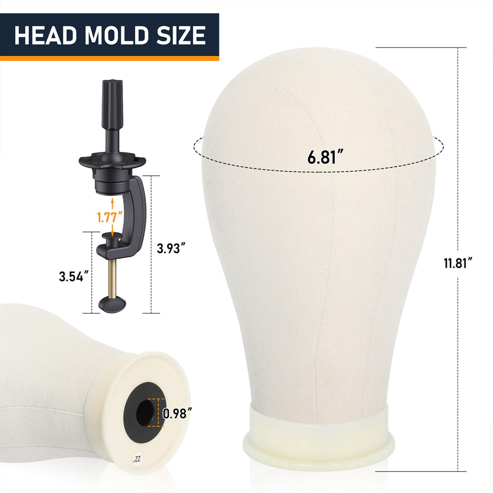 Hemndic wig stand height-adjustable shows flexible styling height for perfect fit.
