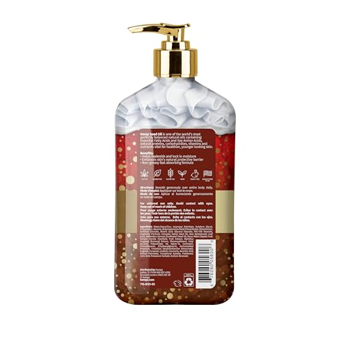 Hempz Apple Cider Nutmeg lotion application close-up shows quick-absorbing hydration.