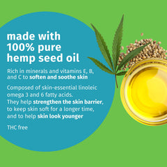 Hempz Beach Mode Maximizer ingredients closeup highlights hemp seed oil moisturizing benefits.