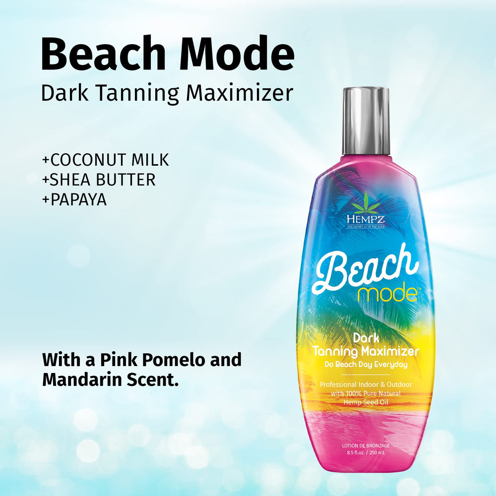 Hempz Beach Mode Maximizer texture closeup shows creamy formula for moisturized tan.