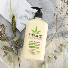 HEMPZ lotion in hand—easy daily application for nourished skin.