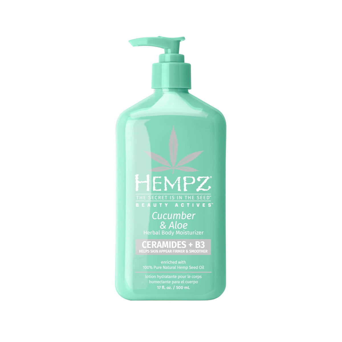 Hempz Body Lotion cucumber aloe bottle pump for daily hydration