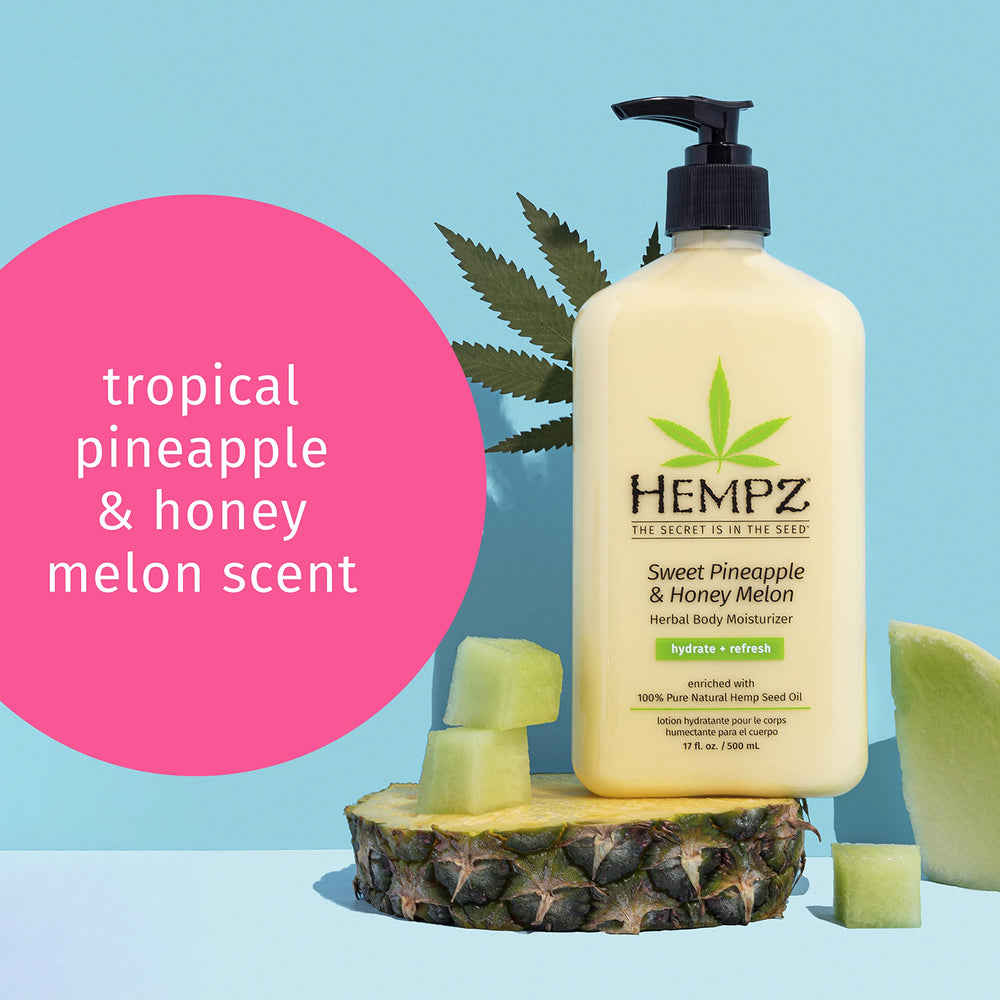 Hempz hemp seed oil ingredient close-up signals nourishing skin.