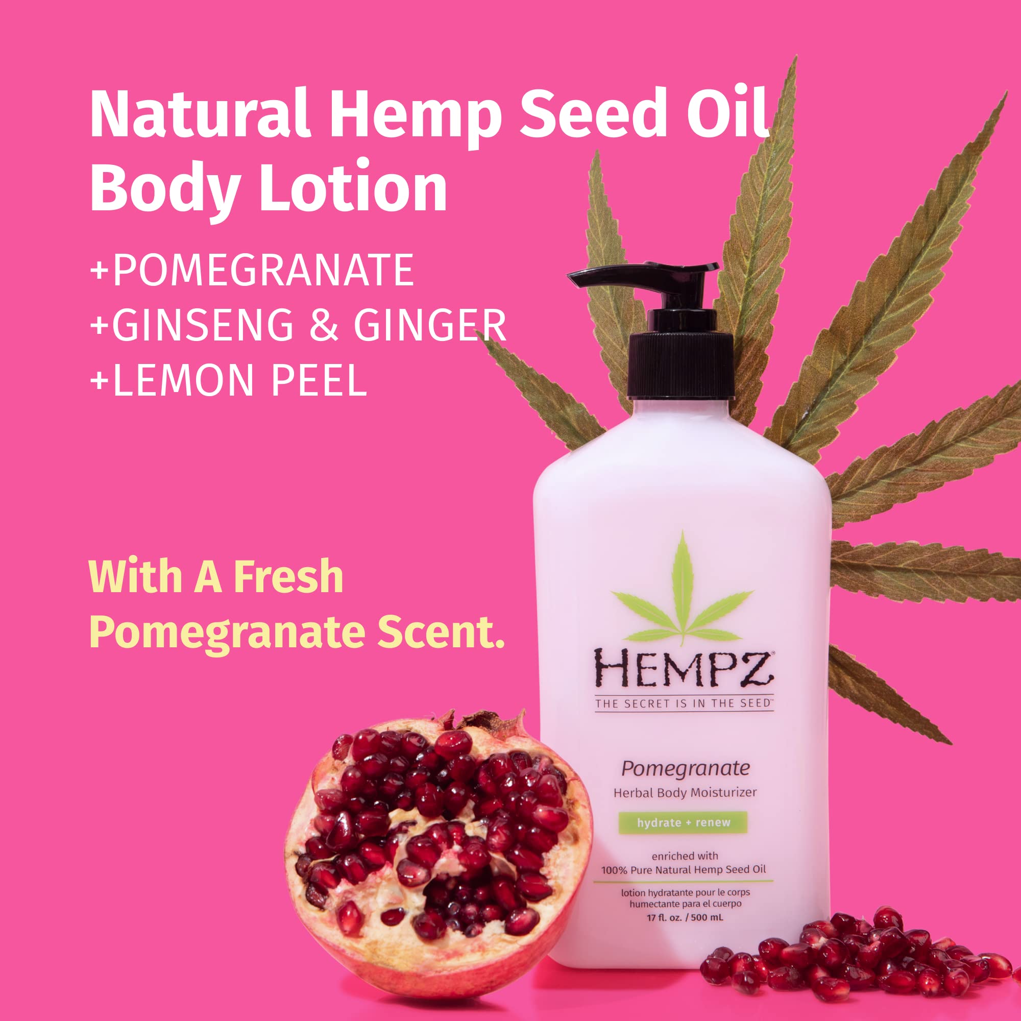 Hempz body lotion nourishes with shea butter and aloe for silky skin