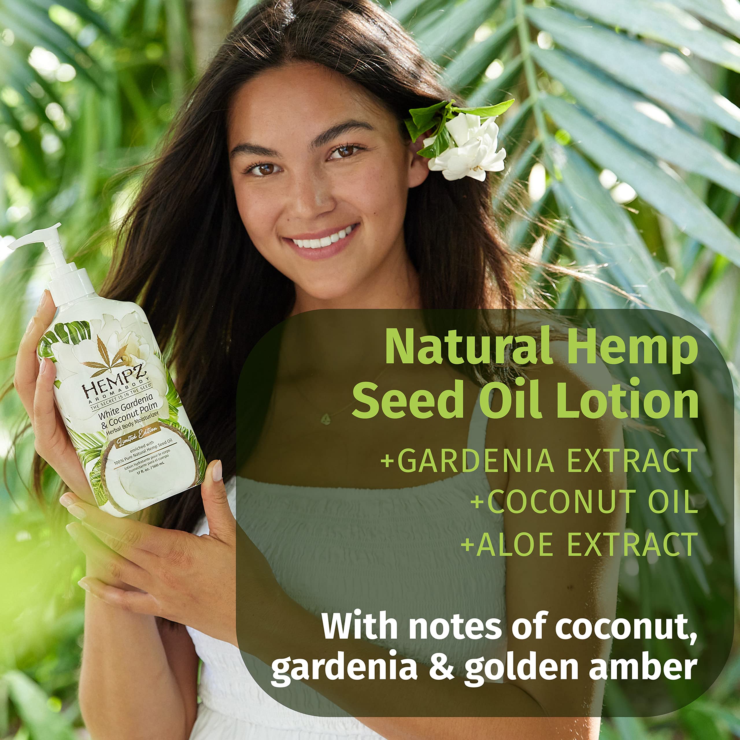 Hempz body lotion rice extract calming swirl suggests amino acids for nourished skin