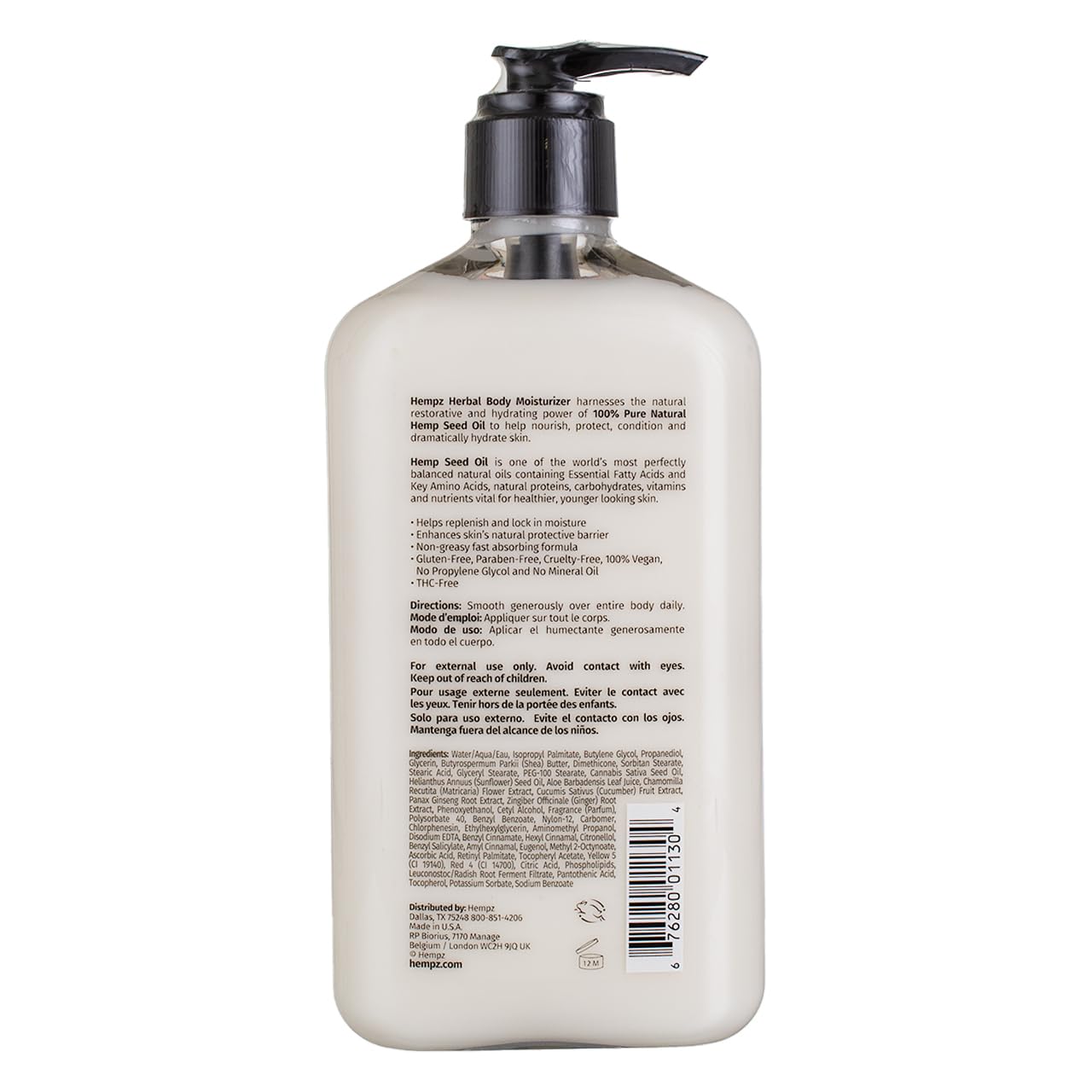 Hempz ingredients close-up featuring hemp seed oil and shea butter benefits.