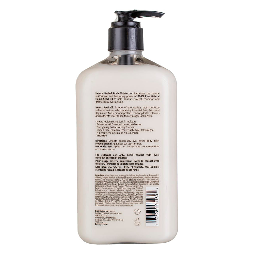Hempz ingredients close-up featuring hemp seed oil and shea butter benefits.