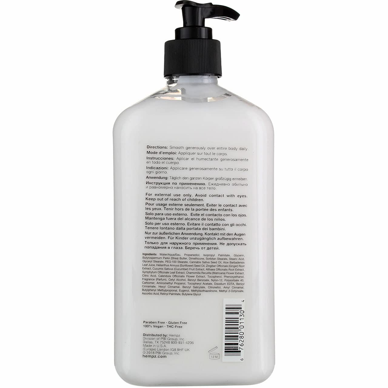 Hempz Original cream texture on forearm for hydration.