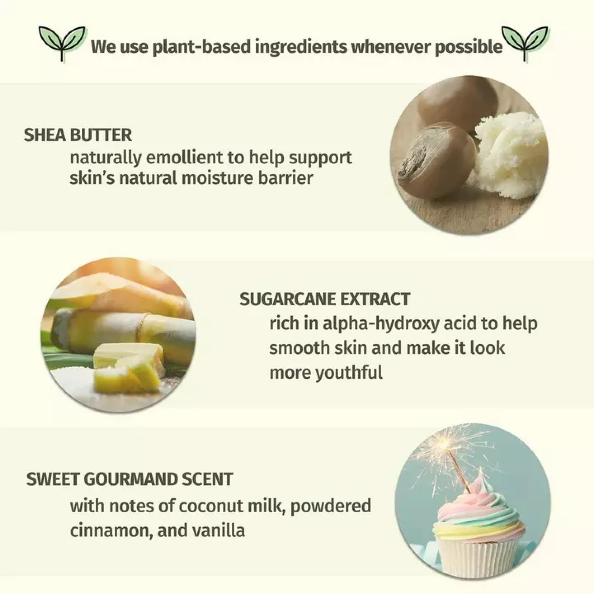 Hempz Buttercream Vanilla Cake Lotion skin-hydration close-up shows lasting moisture