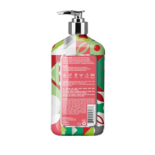 Hempz Crushed Peppermint Sugar Lotion ingredients panel promoting deep hydration.