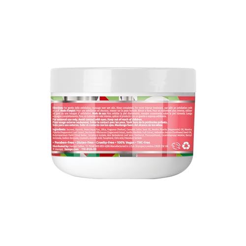Hempz Crushed Peppermint Sugar Scrub application image showing exfoliation and hydration