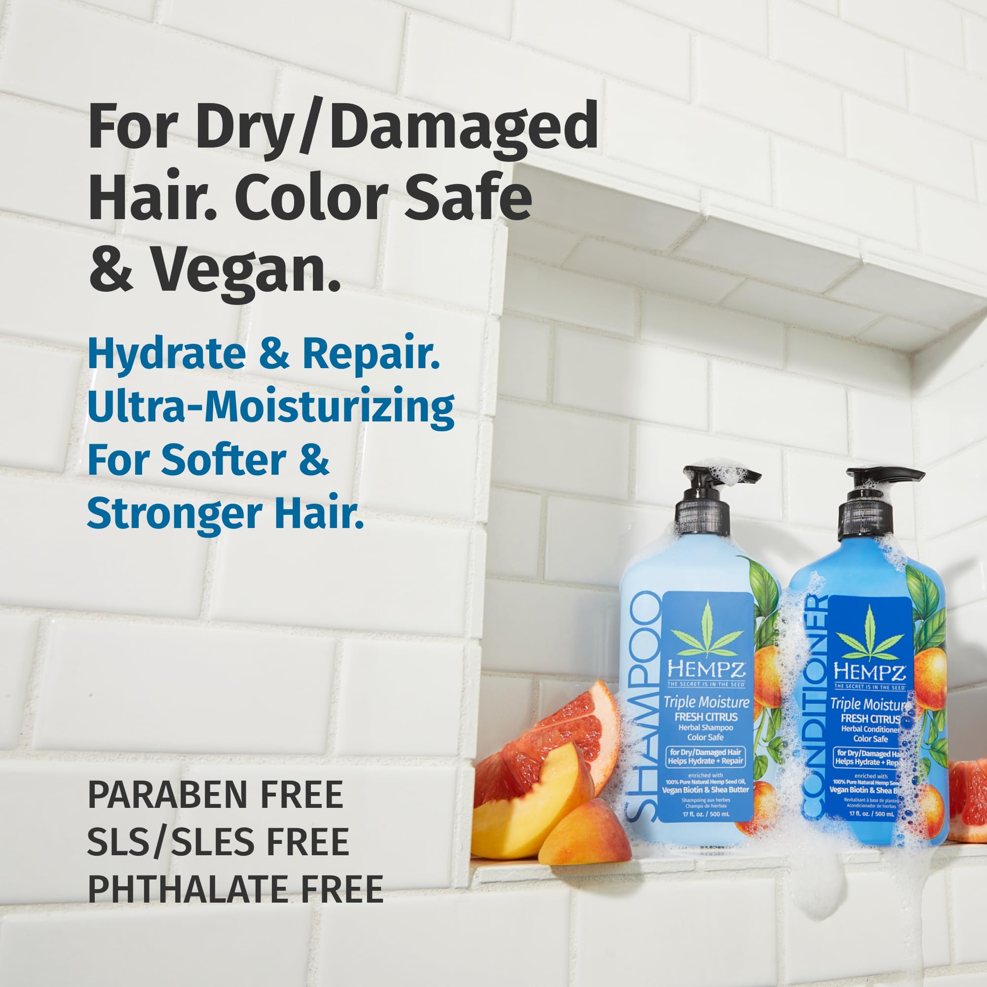HEMPZ duo-set packaging displayed for easy shower-time routine.