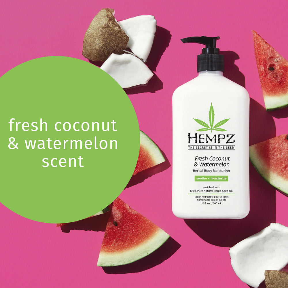 Hempz hemp-seed oil ingredient list close-up with nutrient-rich oils.