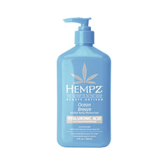 Hempz Ocean Breeze lotion bottle for daily moisturization and hydration.