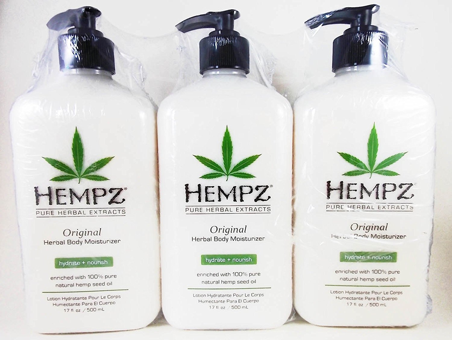 Hempz Original Herbal Moisturizer 17oz bottle delivering deep hydration and skin soothing daily
