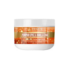 Hempz Pumpkin Spice Sugar Scrub jar shows luxurious exfoliation for smoother skin