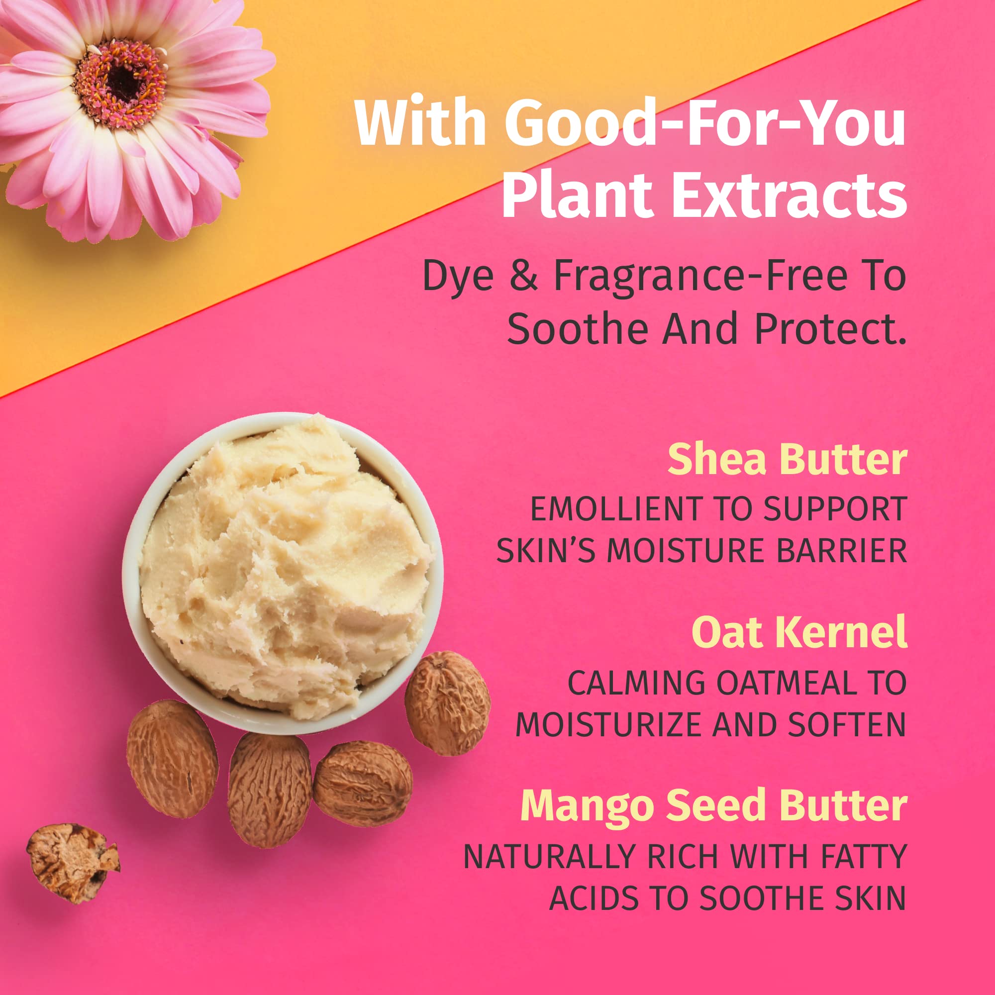 Hempz Sensitive Skin Moisturizer cocoa and mango butter close-up for rich moisture to smooth dry patches