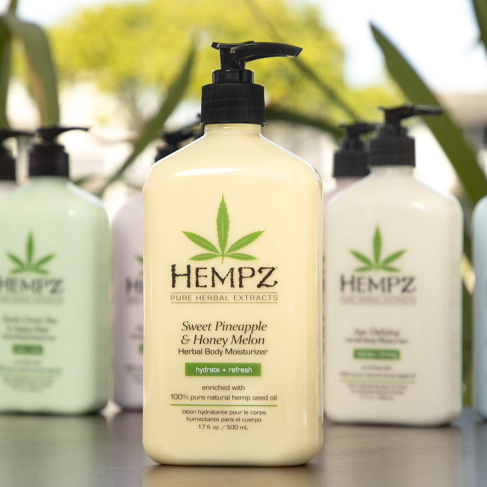 Hempz Sweet Pineapple & Honey Melon lotion 2-pack front shows bundle savings and value