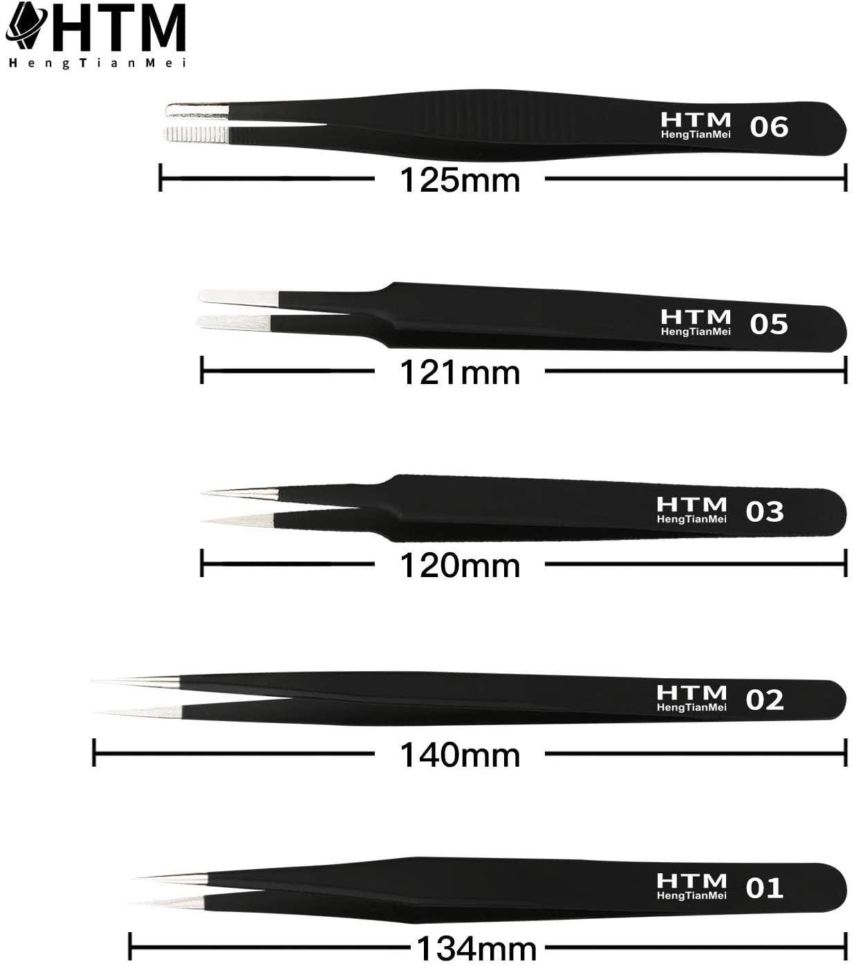 HengTianMei stainless steel body tweezers offer durable grip and control