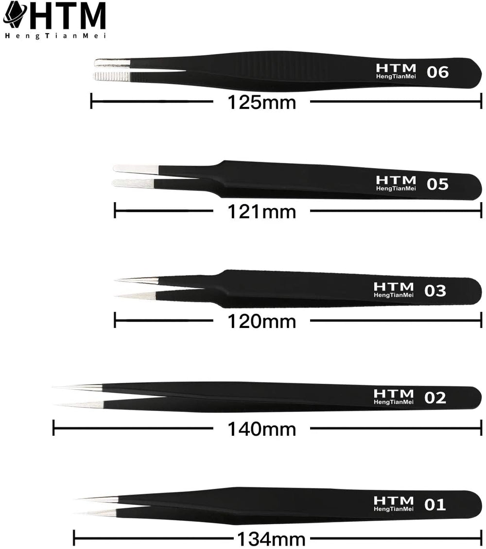 HengTianMei stainless steel body tweezers offer durable grip and control
