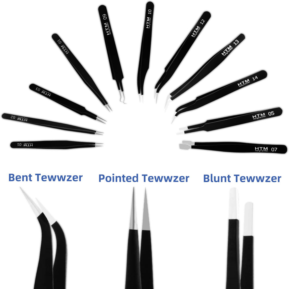 HengTianMei tweezers close-up of pointed tip for fine work