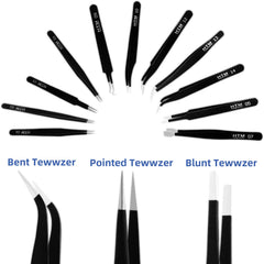 HengTianMei tweezers close-up of pointed tip for fine work