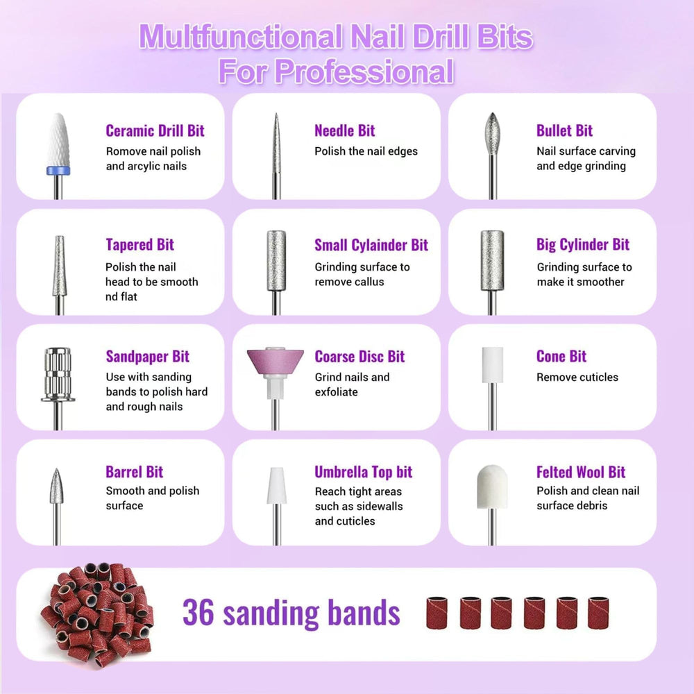 HengYuaoler nail drill kit for acrylic, gel, and dip powder at home or studio.