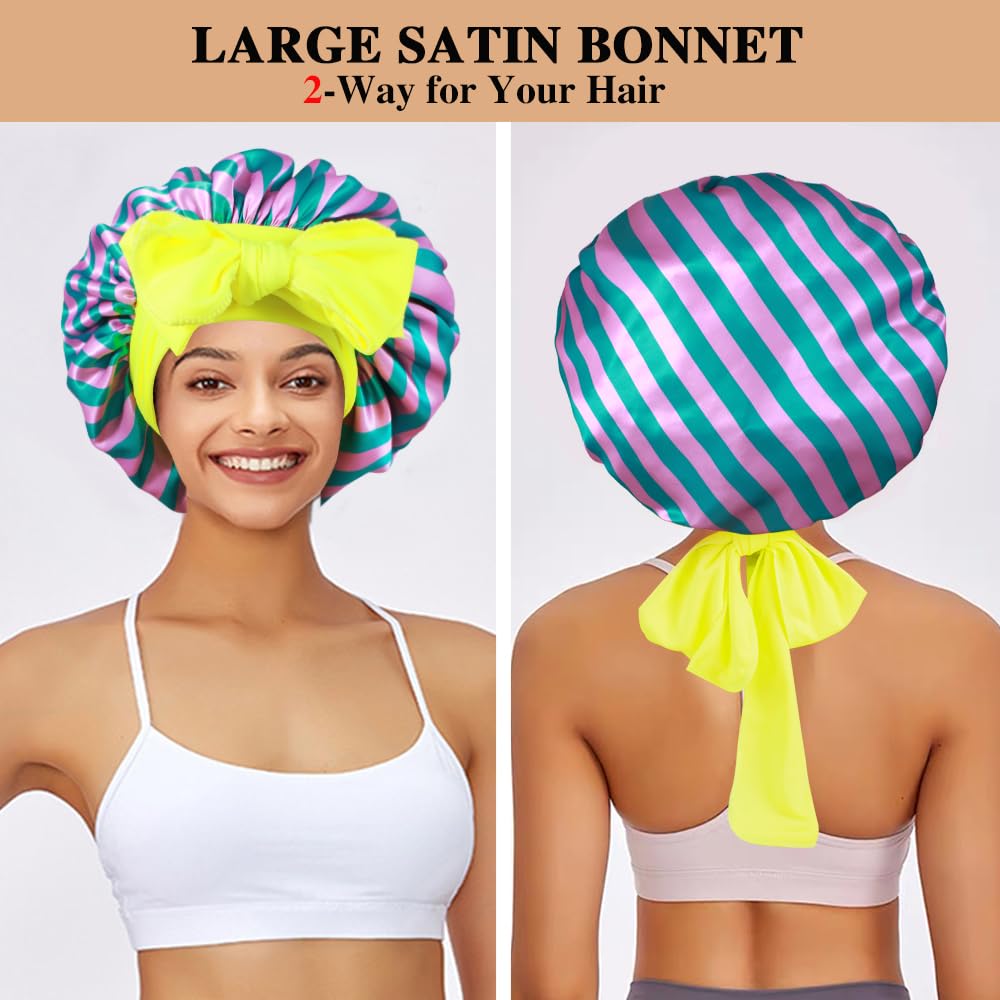 Heniho braids and curly hair friendly bonnet demonstrates all hair types.
