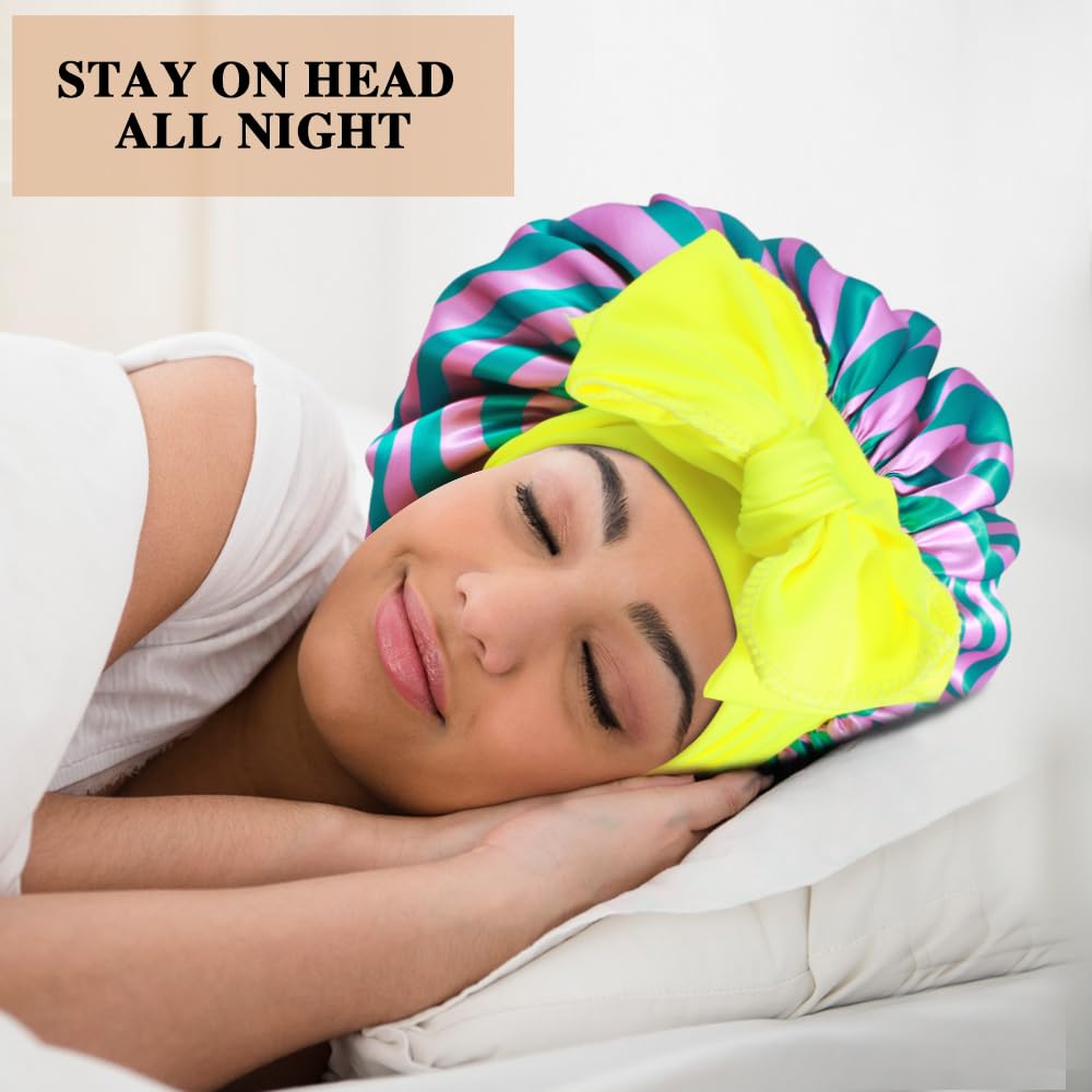 Heniho night-time use setup featuring bonnet with scrunchies for restful sleep.
